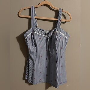 $6💙Bundled Crown & Ivy Nautical Striped Tankini Top